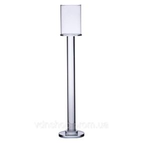 Підсвічник келих скляний на високій ніжці 8×40.5 см декоративний прозорий HP-4-45L