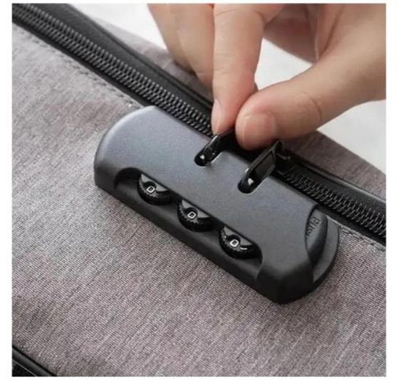 Органайзер-папка для документів із кодовим замком Сіра з кріплення на валізу водонепроникна | Зображення 1