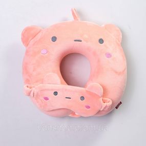 Дорожный набор 2 в 1 Bunny подушка для шеи и маска для сна HP-56-9P