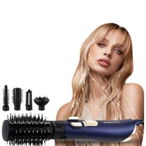 Фен-щетка для укладки Sokany SK-15007 Черная с синим