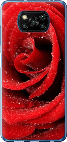 Чехол на Xiaomi Poco X3 Красная роза "529u-2073-17620"