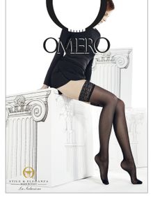 Чулки на силиконе Omero Nausicaa 30 den, Italy, черные, размеры S,M.L