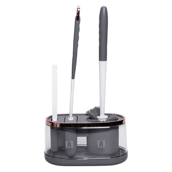 Набір для туалету настінний 3 в 1: 2 йоржика + щітка, йорж для унітазу силіконовий з щіткою йоржик для унітазу HP-35015-47DG | Зображення 7