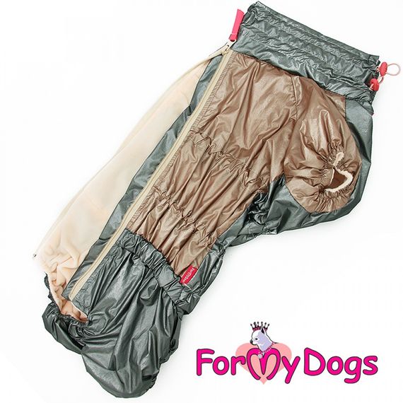 Зимний комбинезон для собак For My Dogs "CREAMY" породы Таксы и Вельш Корги, серый | Зображення 2