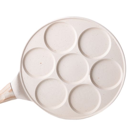 Сковорода з антипригарним покриттям 26 см для млинців, яєць та оладок 7-сегментна кругла бежева HP-39-582-W | Зображення 2