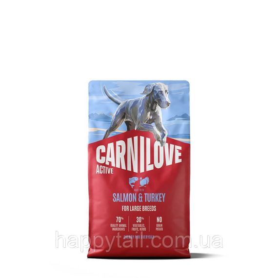 Беззерновий сухий корм Carnilove для дорослих собак великих порід лосось та індичка 4 кг (арт. 173695)