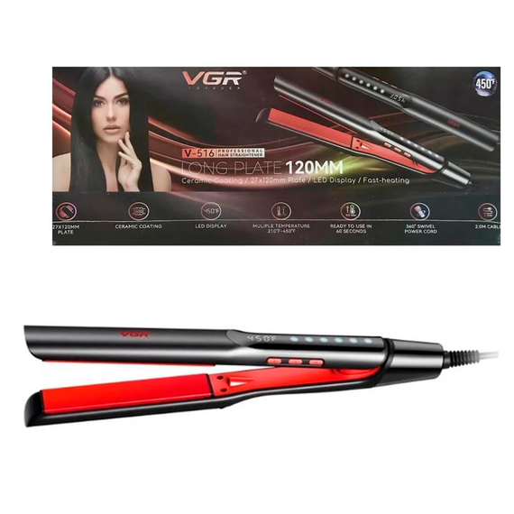 Плойка VGR V-516 BLACK, температура до 230°C, керамічне покриття, LED дисплей, LED дисплей | Зображення 2