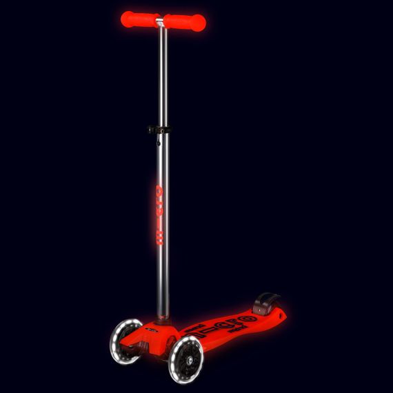 Трехколесный самокат Maxi Deluxe Glow LED Red (Красный со светящимися колесами) | Зображення 5