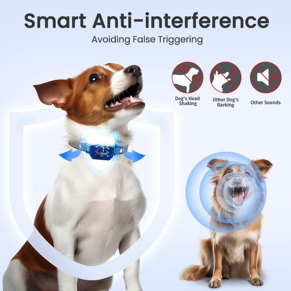 Ошийник для собак AINSYLI від гавкоту — з вібрацією та звуковим сигналом, IP67, 7 рівнів чутливості | Зображення 2
