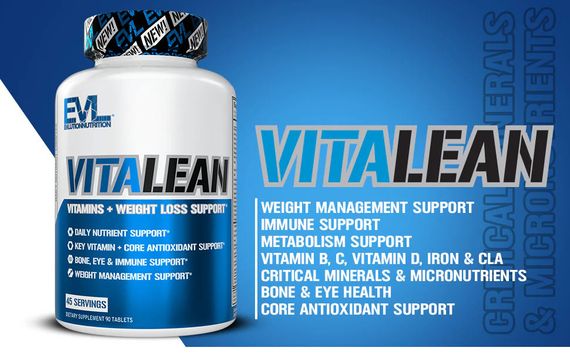 Вітаміни + підтримка для схуднення Evlution Nutrition VitaLean, Vitamins + Weight Loss Support, 90 Tablets | Зображення 1