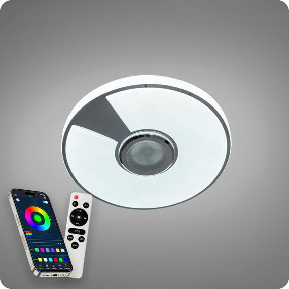 Люстра світлодіодна 517 Dlight RGB з пультом і  колонкою 70Вт Білий (02150) | Зображення 7