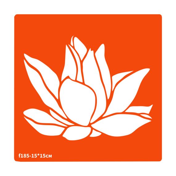 Трафарет для био-тату Цветок f185-15*15см, размер 15х15см