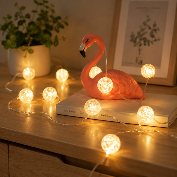 Світлодіодна гірлянда-штора «Кульки» 3×3 м 242 LED з 8 режимами світіння, тепле світло, живлення USB 5V | Зображення 3