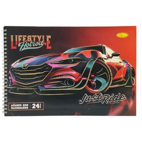 Альбом для рисования A4 АП-0306-8, 24 листа, пружина сбоку