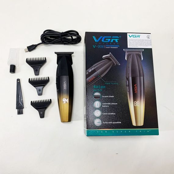 Машинка для стрижки волосся VGR V-906 тример для окантовки та стрижки бороди. Колір: жовтий | Зображення 9