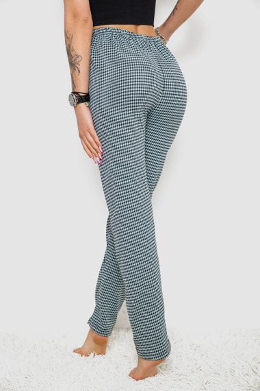 Штани жіночі домашні, колір м'ятно-чорний, 238R58220 | Зображення 3