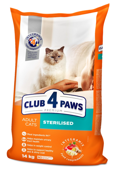 Сухий корм Club 4 Paws Premium Sterilised для дорослих стерилізованих котів, з куркою 14 кг
