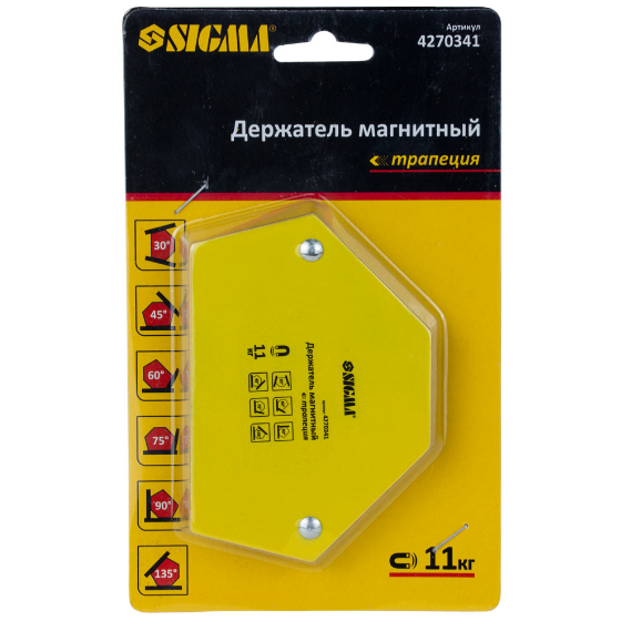 Тримач магнітний трапеція 11 кг 78*32*47*28,5мм (30,45,60,90,75,135°) SIGMA | Зображення 3