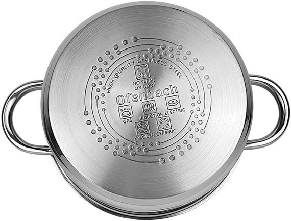Каструля індукційна Ofenbach Casserole із нержавіючої сталі 3л зі скляною кришкою | Зображення 5