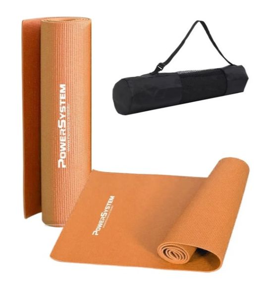 Килимок для йоги та фітнесу Power System PS-4014 PVC Fitness-Yoga Mat Orange (173x61x0.6) (PS-4014_Orange)