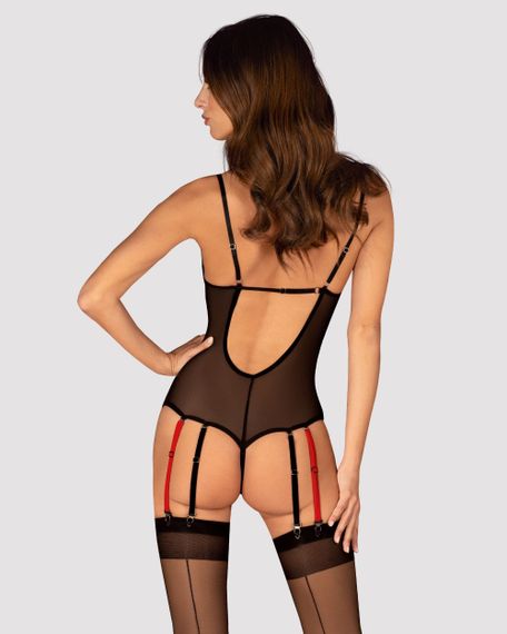 Боді з вирізом Obsessive Glandez otwarte Чорне M/L | Зображення 1