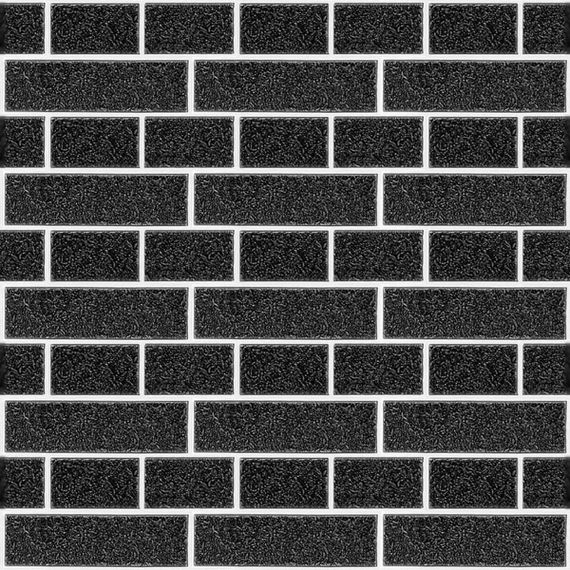 Панель стеновая 70*70cm*5mm чёрный кирпич с белым (D) SW-00001503