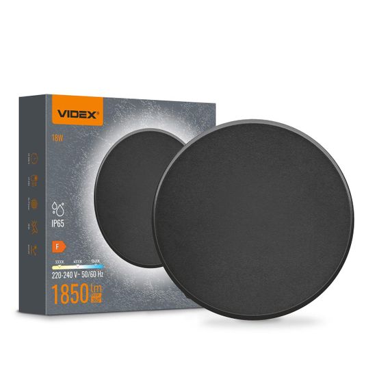 Світлодіодний світильник настінний IP65 VIDEX WL03 18W 3000K-4000K-6500K Black