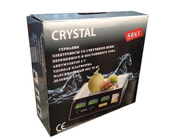 Ваги електронні торгові з лічильником ціни Crystal CT-500 до 50 кг | Зображення 2