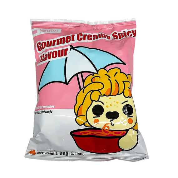 Китайська локшина  зі смаком гостро-вершкової карбонари 99г Youmi 8720812771258