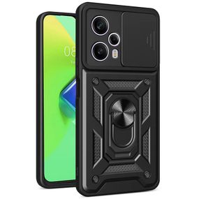 Ударопрочный чехол Camshield Serge Ring для Xiaomi Poco F5 TPU+PC, Шторка на камеру, Черный