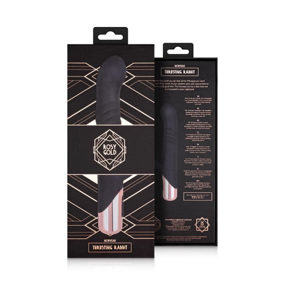 Вібратор-кролик Rosy Gold - Rabbit Vibrator with thrusting function - Black Sex Aura | Зображення 8