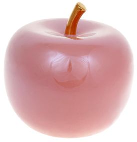 Декоративна порцелянова фігурка Apple 16х16х15см рожевий перламутр із золотом