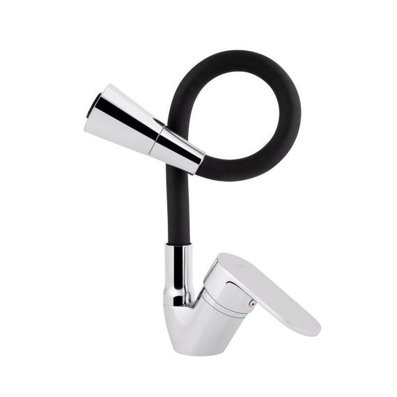 Змішувач для кухні Lidz Tani 008F3 з гнучким виливом (k40) LDTAN008F3BCR39484 Chrome/Black | Зображення 2