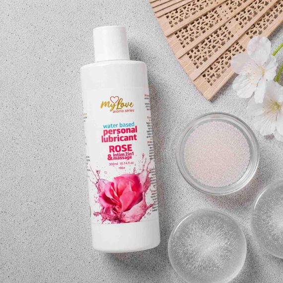 2в1 лубрикант та масажний гель - MyLove Aroma Series Intim&Massage Rose, 300 мл Sex Aura | Зображення 2