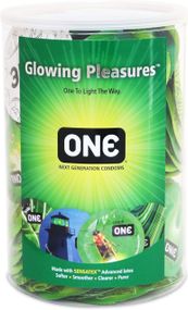 Набір флуоренцетних презервативів ONE Glowing Pleasures світяться у темряві (ціна за упаковку, 100 шт) sexstyle