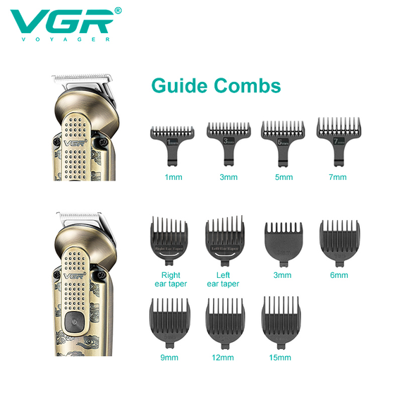 Набір для стрижки VGR 8 в 1 V-103, 19 насадок, LED дисплей | Зображення 2