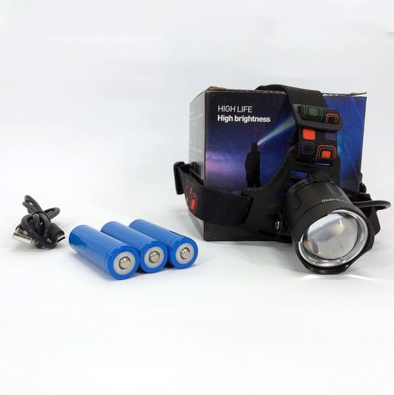 Мощный аккумуляторный налобный фонарик, Фонарь на голову для туристов, Налобный тактический фонари LG-74 | Зображення 2