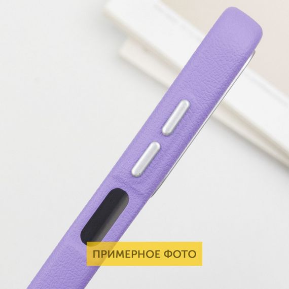 Кожаный чехол Leather Case Metal Buttons для Samsung Galaxy S25 Ultra Light Purple | Зображення 4