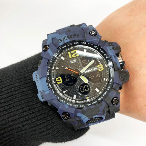 Годинник наручний чоловічий SKMEI 1155BCMBU, армійський годинник протиударний, чоловічий тактичний годинник | Зображення 7