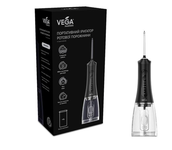 Портативный ирригатор Vega VT-1500 Black гарантия 1 год