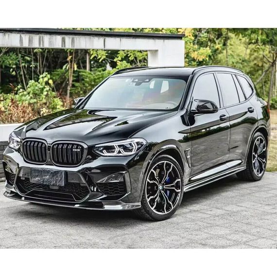 Накладка на передній бампер Lip V2 (для F98 2018-2021, Карбон) для BMW X4 G02 2018- рр | Зображення 4