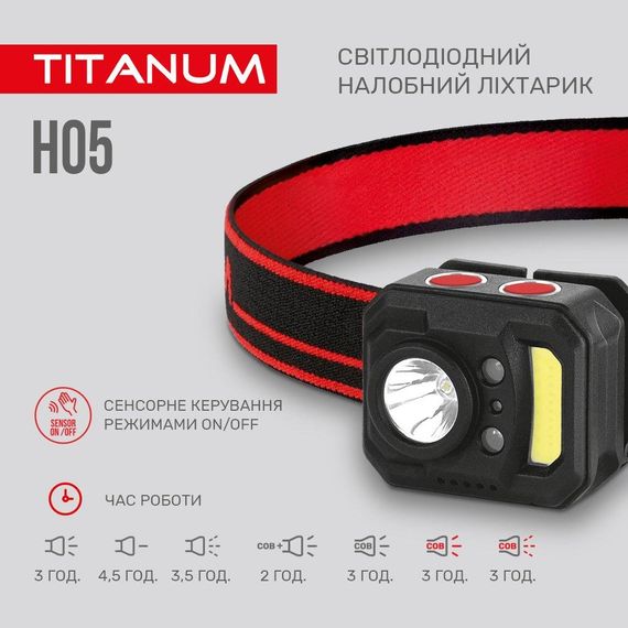 Налобний світлодіодний ліхтарик TITANUM TLF-H05 250Lm 6500K | Зображення 4
