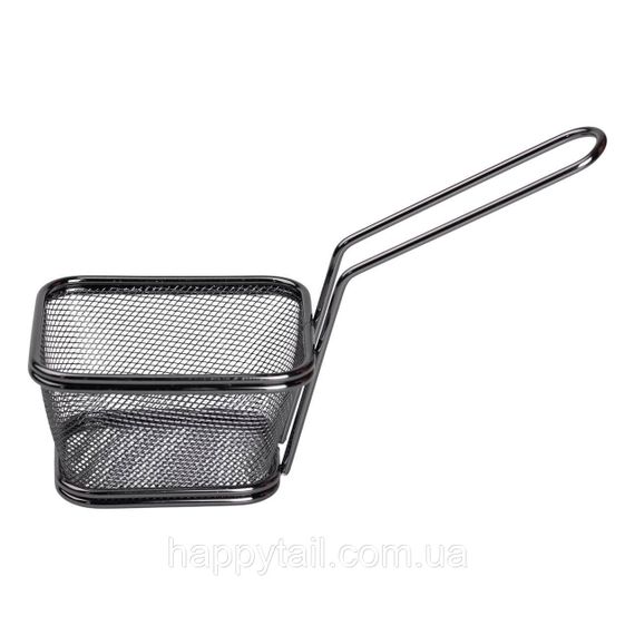 Корзина сервировочная для подачи картофеля фри и снеков 10.5×9x5.5 см Черная HP-19-4-S-B | Зображення 2