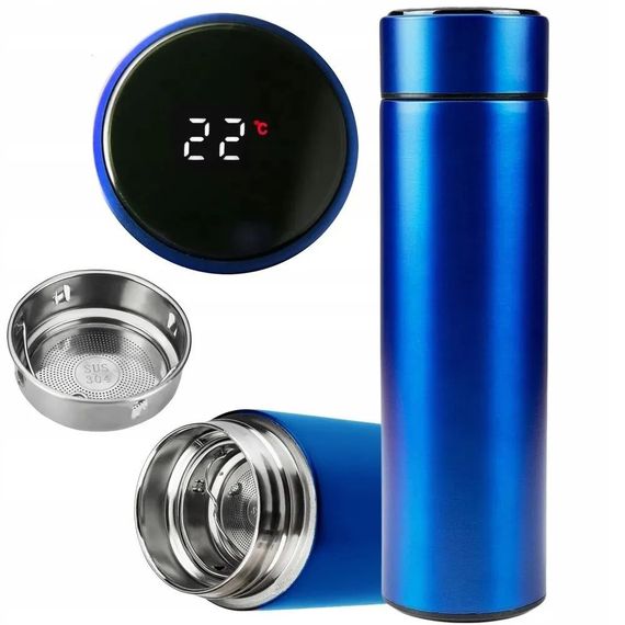 Термос UNIQUE UN-1006 500мл із датчиком температури. PK-426 Колір синій | Зображення 1