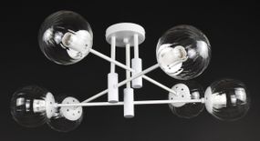 Люстра стельова на 6 лампочок 27755 Білий 28х72х72 см.