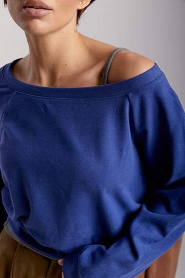 Вільна кофтинка у комлекті з майкою - синій цвет, ONE SIZE (є розміри) | Зображення 3