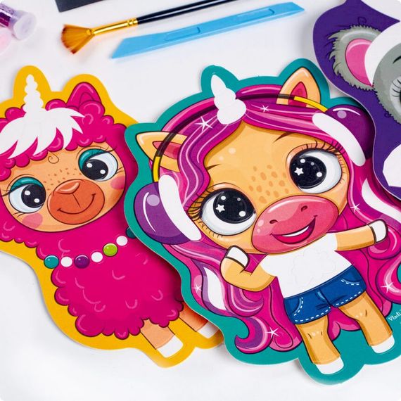 Набір для творчості "Glitter Art Блискучі звірята" VT4501-11, 5 флаконів з гліттерами | Зображення 4