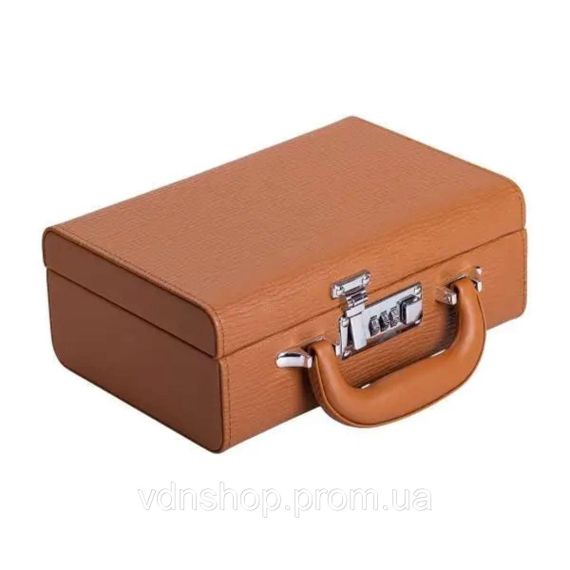 Скринька для прикрас з еко шкіри 2 яруси з кодовим замком органайзер для ювелірних виробів HP-5-24R | Зображення 4