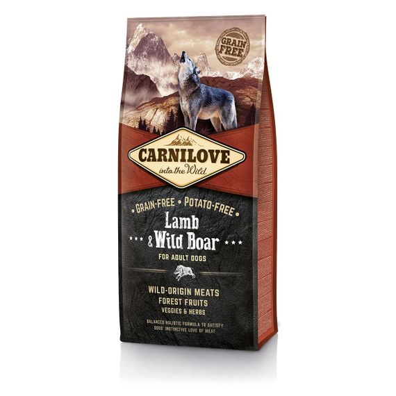 Корм Carnilove Dog Adult Lamb & Wild Boar сухий з ягнятком та диким кабаном для дорослих собак 12 кг
