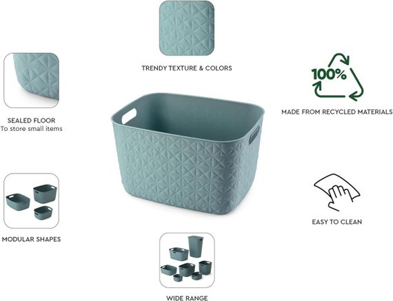 Корзина для хранения пластиковая Curver (Курвер) Softex XL 19 л (00574) Синий | Зображення 5